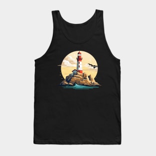 Lighthouse Seacoast Beauty Nature Ocean Discovery Tank Top